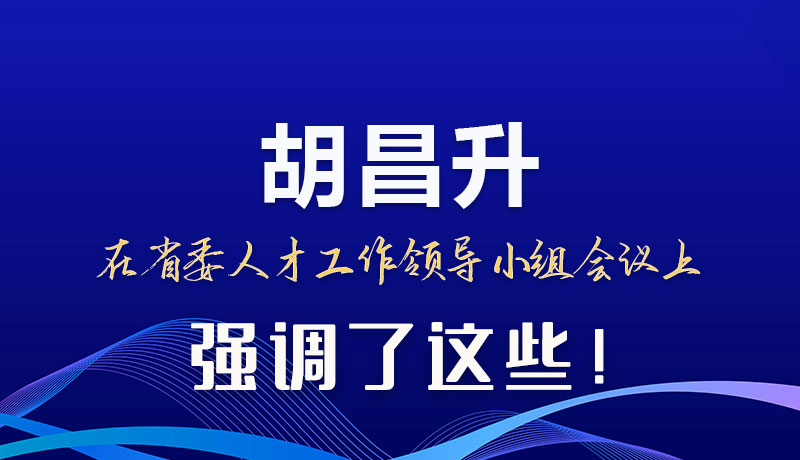 圖解|胡昌升在省委人才工作領(lǐng)導(dǎo)小組會議上強(qiáng)調(diào)了這些！