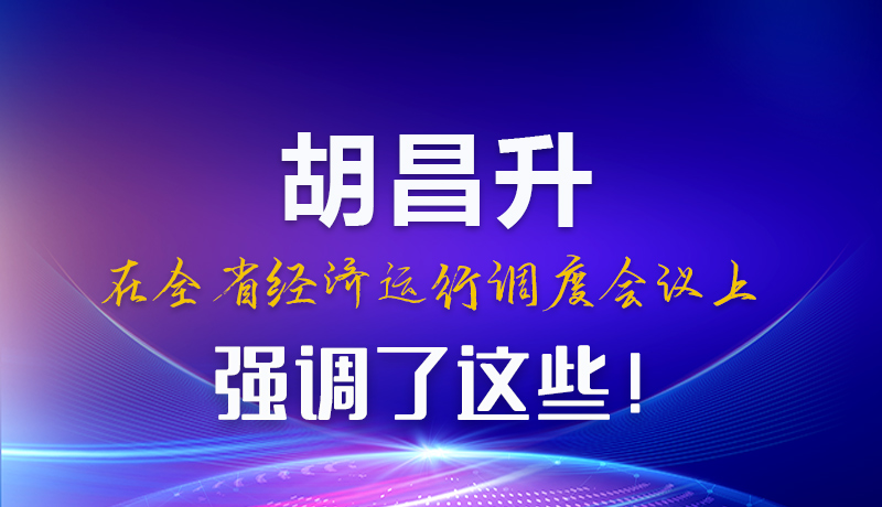 圖解|胡昌升在全省經(jīng)濟(jì)運(yùn)行調(diào)度會(huì)議上強(qiáng)調(diào)了這些！