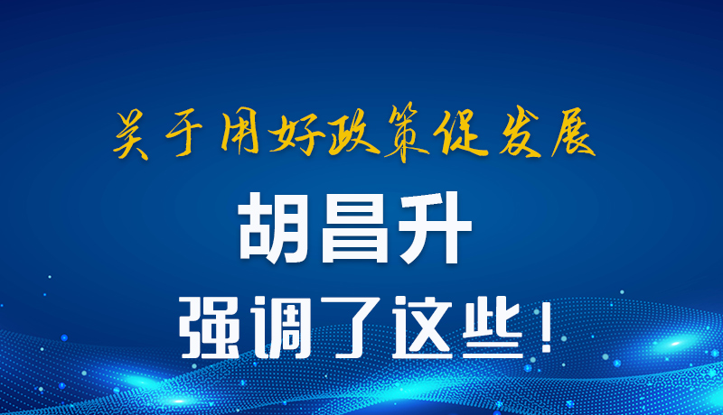 圖解|關(guān)于用好政策促發(fā)展 胡昌升強(qiáng)調(diào)了這些！